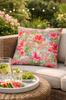 WATERPROOF UV decorative garden cushion PINK FLOWERS 40x40 + insert