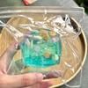 3D Cube Squeeze Toy Stress Anxiety Relief Clear Ocean Shell Cube Sensory Toy Portable