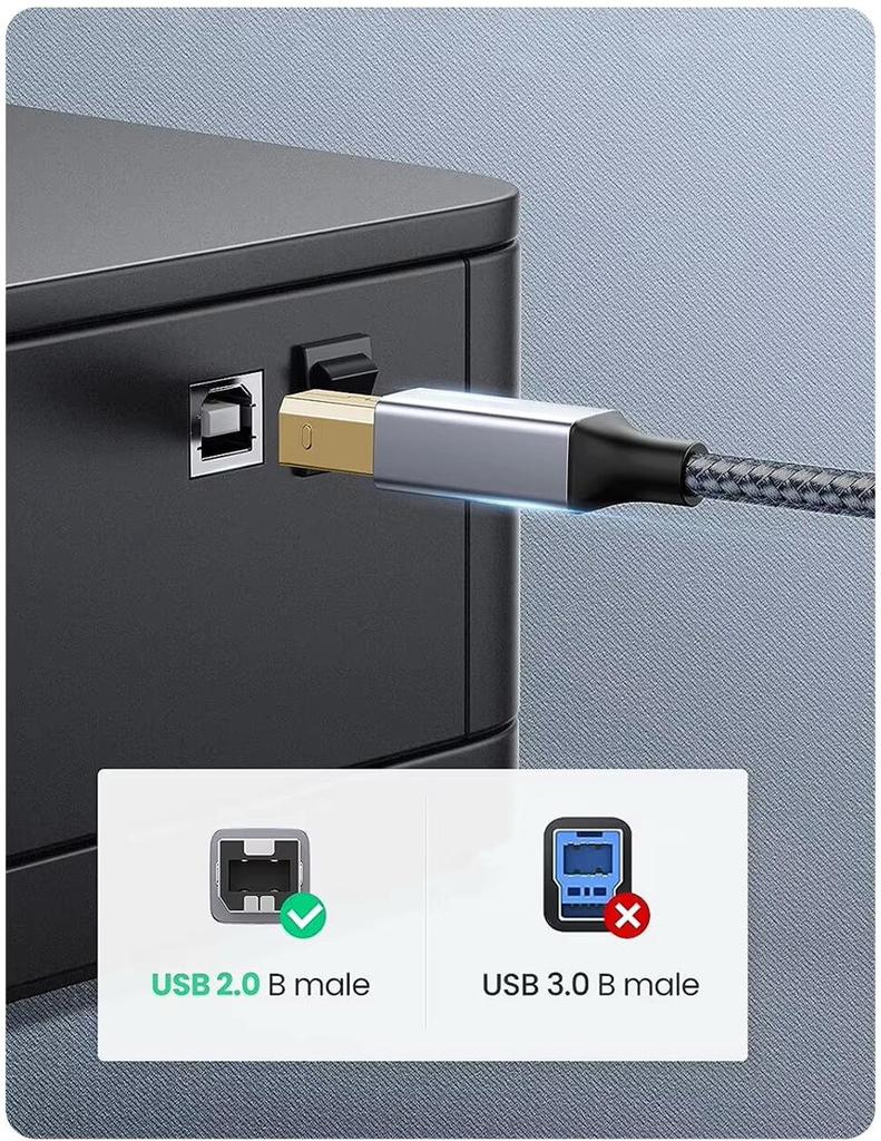 Кабель для принтера SUNROZ USB - USB Type-B Hi-Speed 480Mbps Тканевая оплётка, 3 м (A48753)