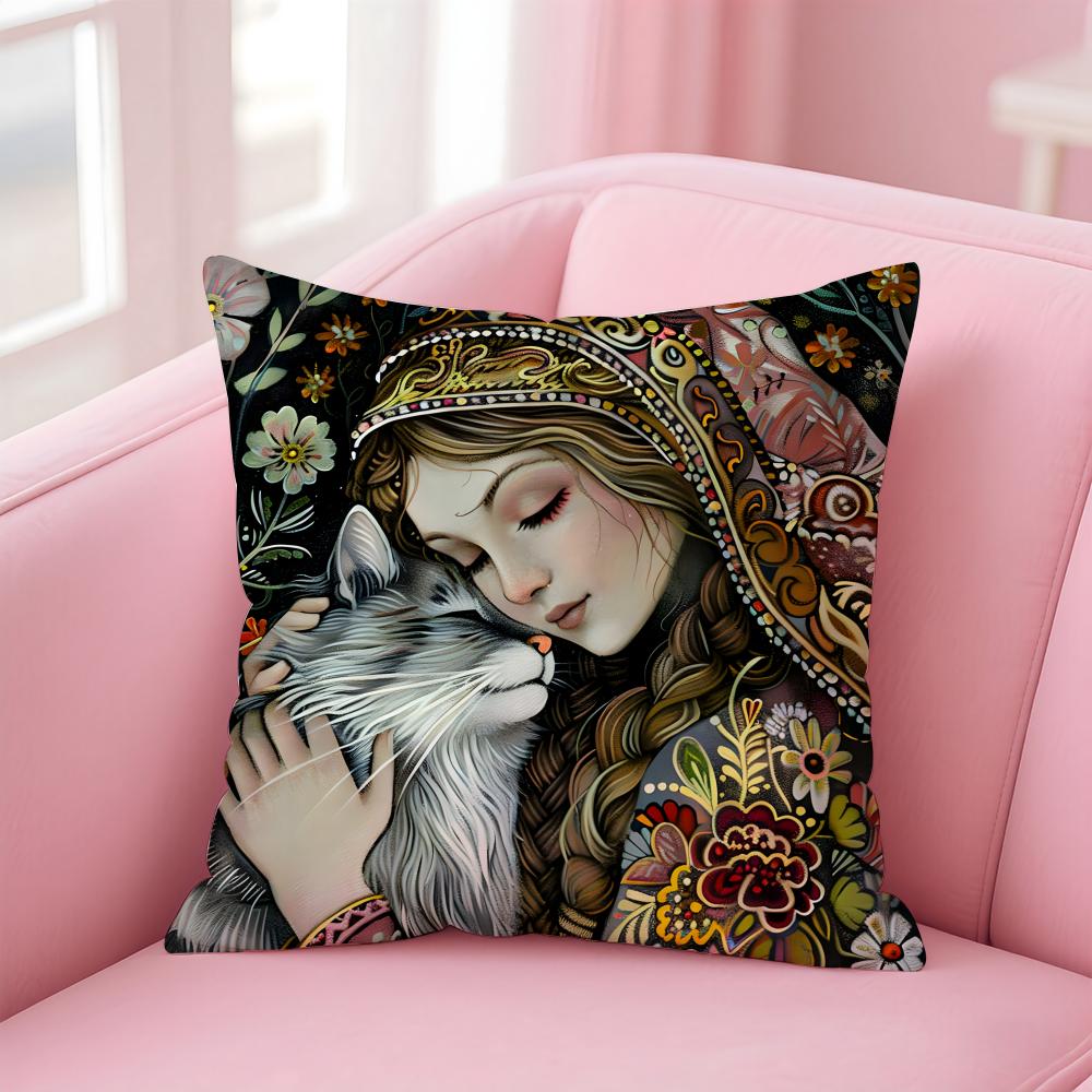 Art Gorgeous GGustav KKlimt Oil Painting Cushion Cover Pillow Case Soft Skin Friendly Fabric Comfort Concealed Zipper