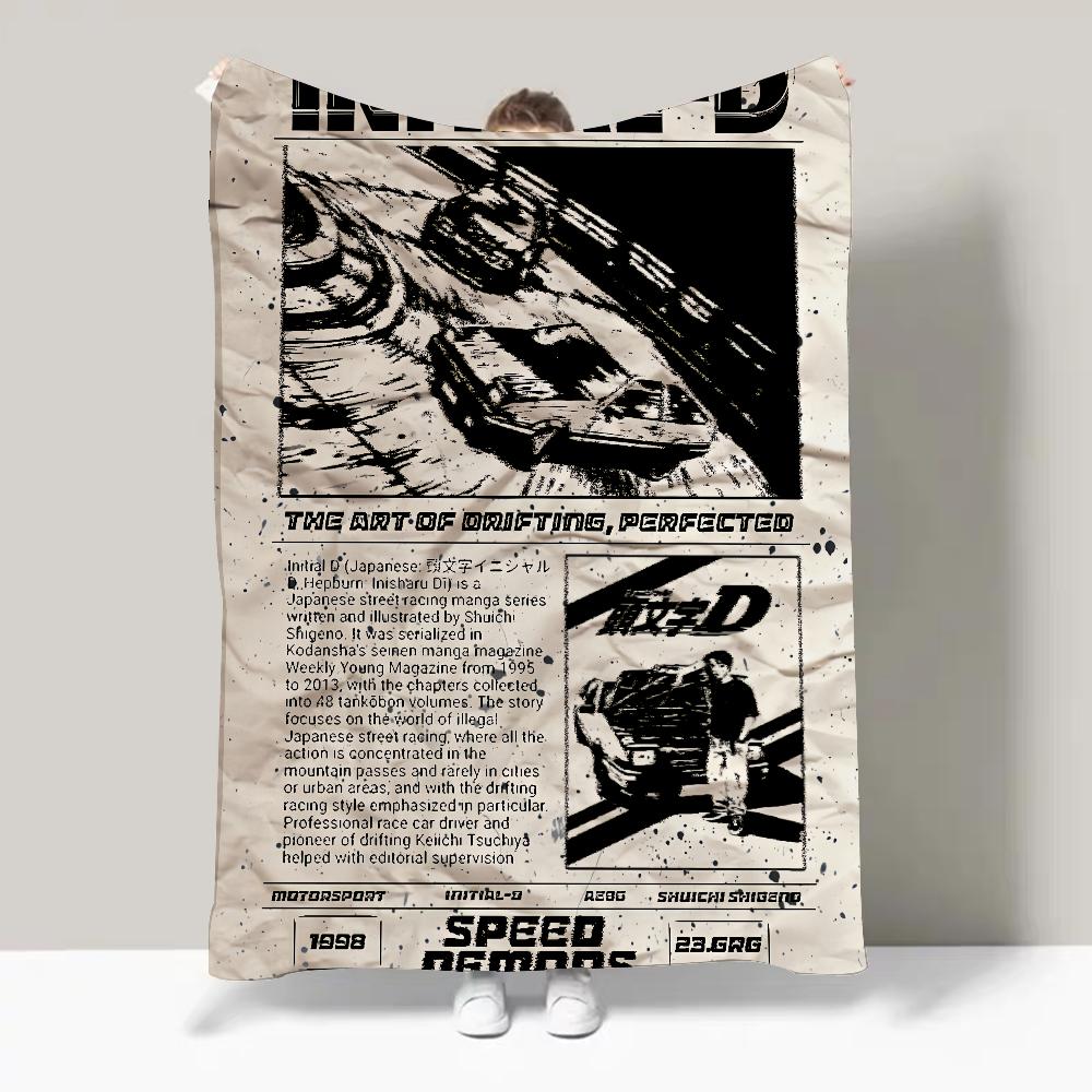 Плед с дизайном из аниме Initial D, легкий, для общежитий, дневного сна, гостиной, офиса, дивана, для всех сезонов