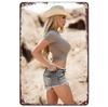 Vintage Metal Tin Signs Sexy Hot Western Retro Pin-Up Cowgirls Posters Decor Plaque Home Decoratios For Garage Bar Cafe Club Pub
