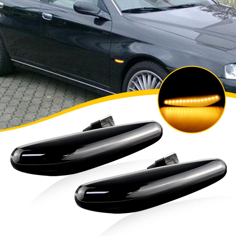 2 шт. Для Alfa-Romeo 166 1998 1999 2000 2001 2002 2003 2004 2005 2006 2007 12V Динамические светодиодные боковые габаритные огни Поворотник Янтарная лампа