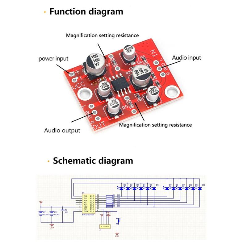 1Pc Ad828 Stereo Preamp Power Amplifier Board Dc 5V-15V 12V Preamplifier Module For Diy Audio Modification