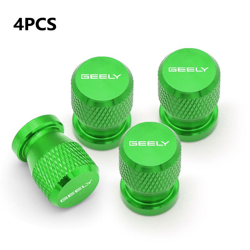 4Pcs Car Wheel Tire Valve Caps Tyre Stem Covers Airdust Waterproof For GEELY coolray Starray emgrand emgrand tugella Car Decor