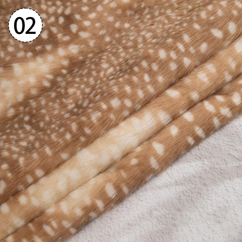50cm Imitation Deer Spotted Plush Fabric Leopard Print Pattern Short Plush Fabric for Fur Clothing Handmade DIY Material