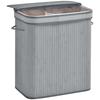 100L Natural Wood Laundry Basket A Compartment w/Flip Lid Removable Lining Handles Board Base Foldable Durable Water-Resistant Dirty Clothes Storage