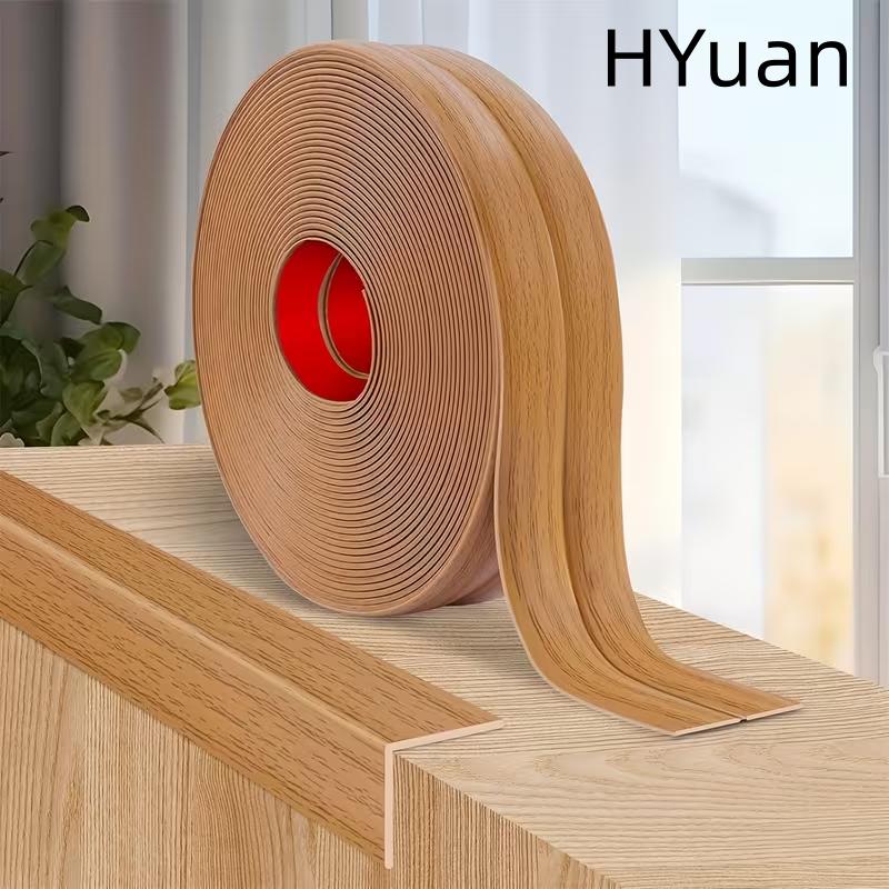 HYuan 1 шт. 2 м / 78,74 дюйма самоклеящийся ПВХ уголок для защиты стен, декоративная кромочная отделка с текстурой дерева, ударопрочный уголок