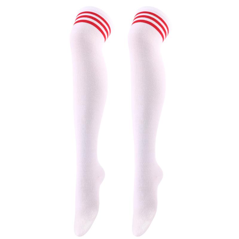 New Sexy Long Socks Solid Color Striped Women Over Knee Thigh High Over The Knee Stockings Ladies Girls Warm Knee Socks