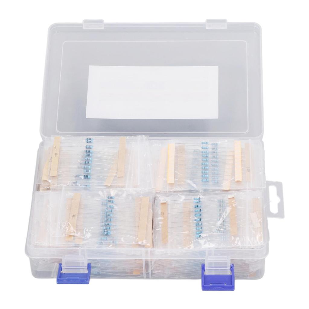 1450 Pcs Resistor Kit 1/4W 1 To 1M Ohm Metal Film Resistors Assortment Kit for Electronic Industry