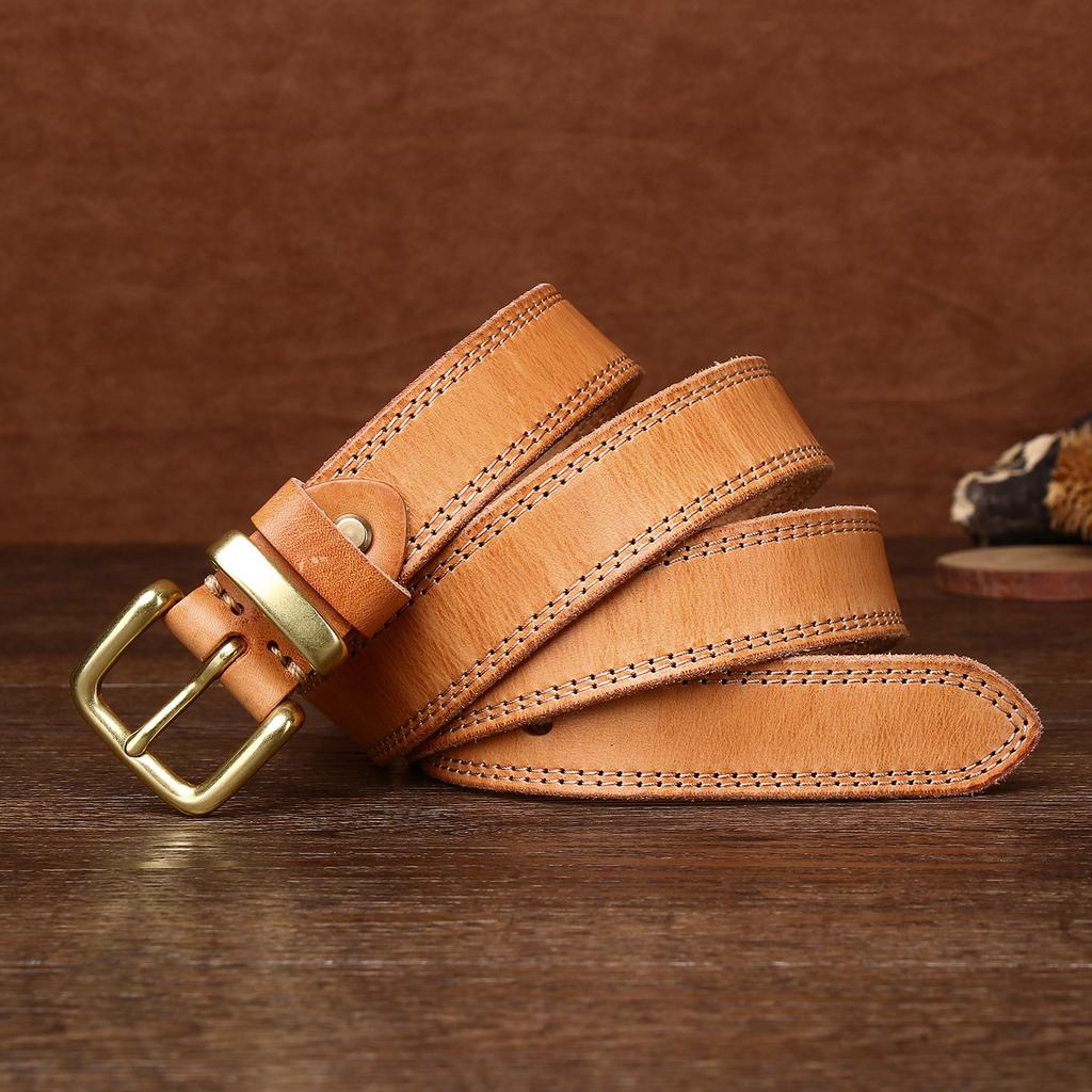 Ремень женский из натуральной кожи первого слоя, пряжка из чистой меди, пряжка из меди, пряжка из меди
