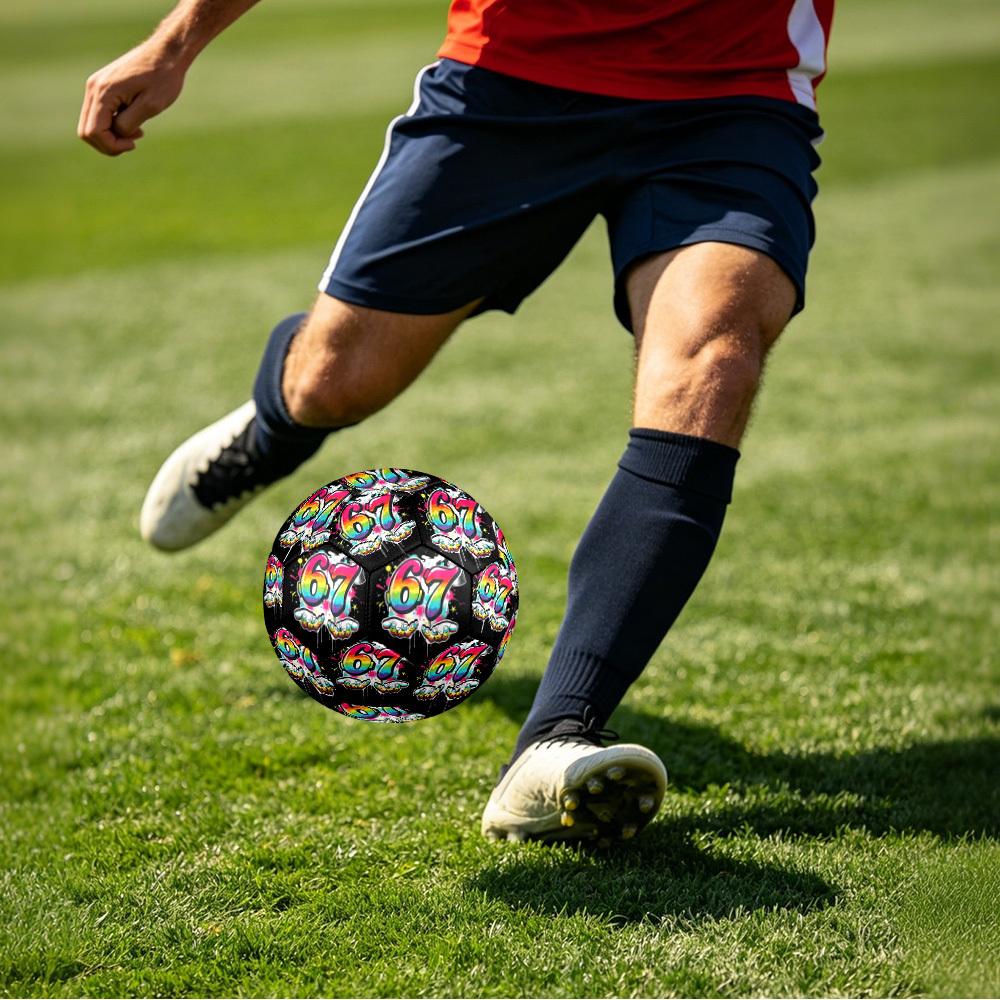 1pc Graffiti Art Theme Soccer Ball Football, Size 5, Lightweight PVC, Outdoor Training Soccer Ball,Gift c6555