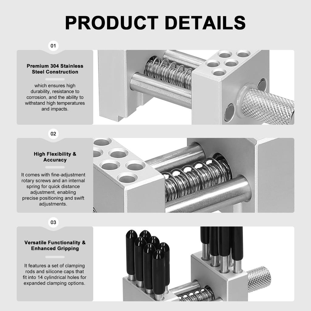 Многофункциональные тиски Инструменты для рукоделия Регулируемые настольные тиски 304 Нержавеющая сталь Верстачные тиски Универсальные запчасти для электроинструментов Новые