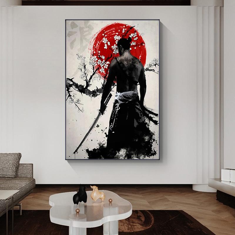 Японская живопись тушью, японские самураи, аниме, постеры и принты, холст, настенные художественные картинки для гостиной, украшения дома