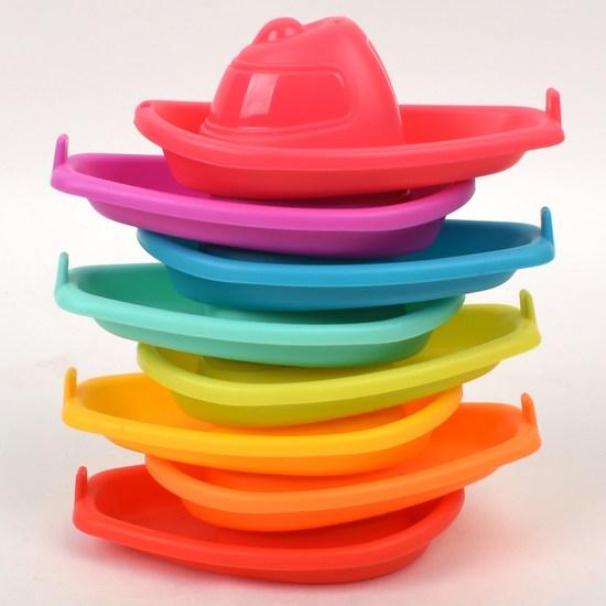 Oz Toy Rainbow Boat Bath Water Play Toys Set of 8, Korean Bath Toys