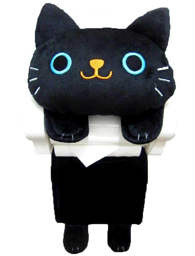 Cat Roll Paper Holder Black