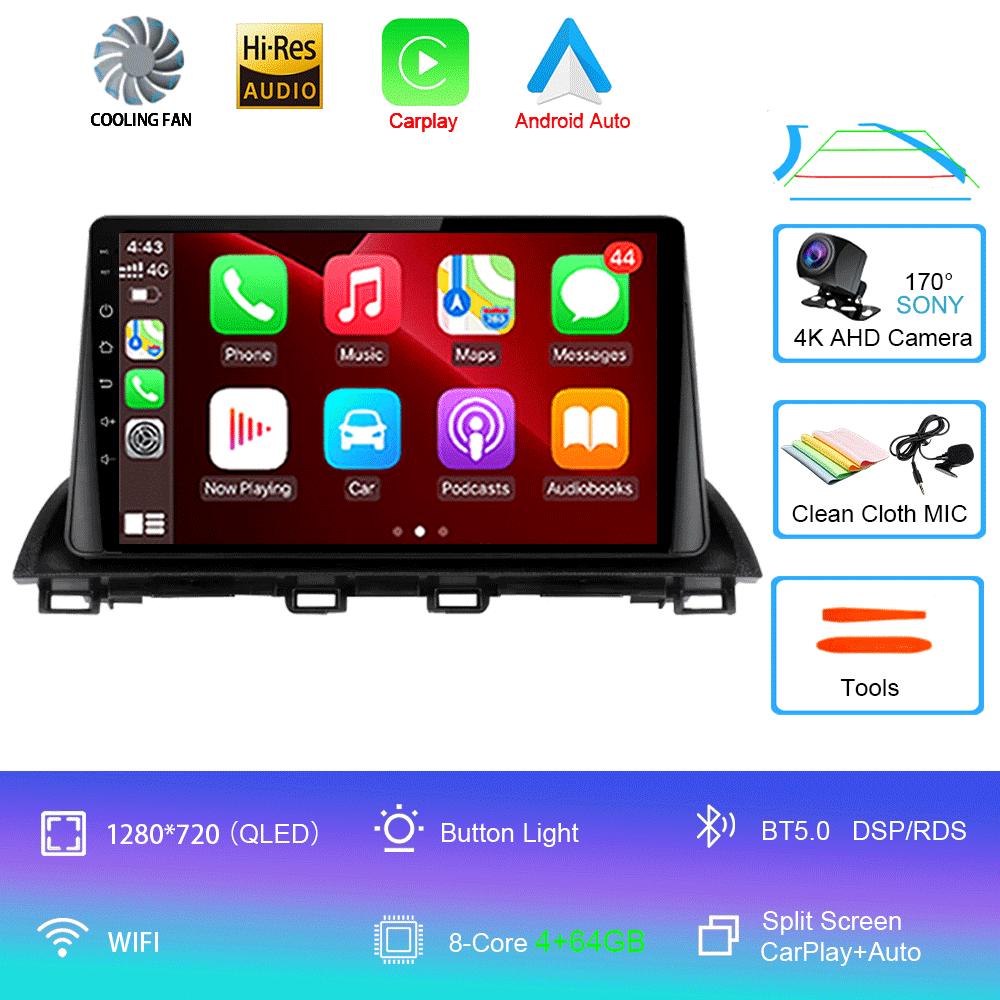 Android 14 Видеоплеер Автомагнитола Для Mazda 3 Axela 2014 - 2019 Мультимедийный Радиоплеер GPS Стерео Аудио Головное Устройство 2DIN DVD