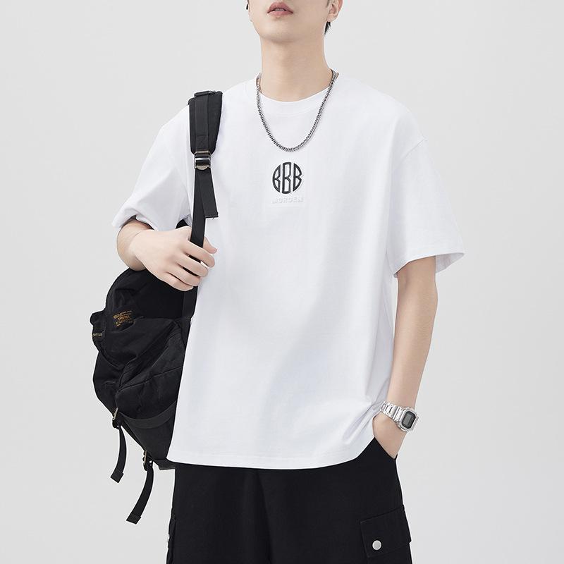 Новая летняя футболка с вогнутым и вогнутым принтом, с коротким рукавом, мужская, свободная, в японском повседневном стиле