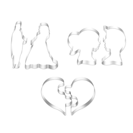 Формочки для печенья в форме сердца, антипригарное покрытие, инструмент для украшения торта из печенья на День святого Валентина, кухонная форма из нержавеющей стали для выпечки кексов с помадкой