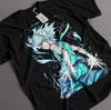 Black Oversized Hunter x Hunter T-Shirt Featuring Killua Zoldyck’s Lightning Power Print