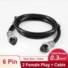Customizable 1m 2m Extension Wire GX12 LED Waterproof Electrical Female 2 Plug Aviation Connector Adapter M12 2 3 4 5 6 7 Pin