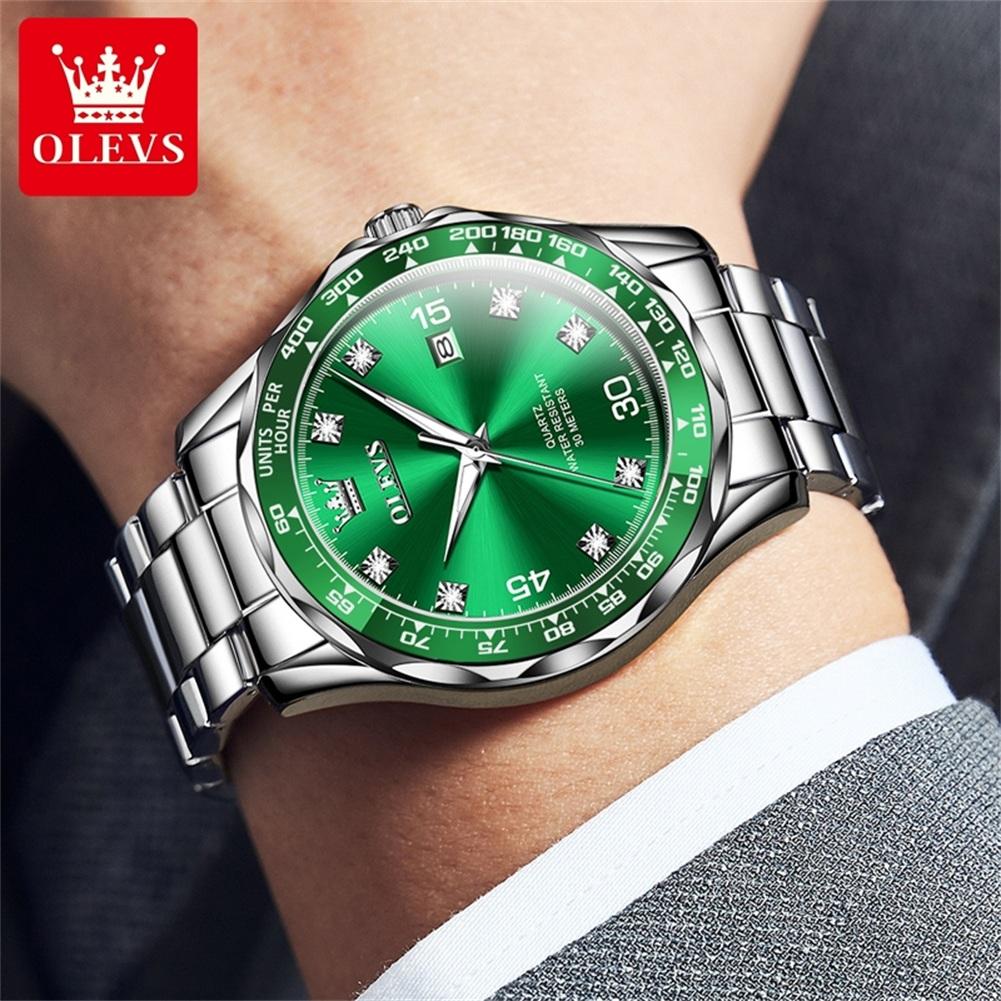 OLEVS brand watch Lishi green water ghost quartz watch waterproof men's watch men's watch 9988