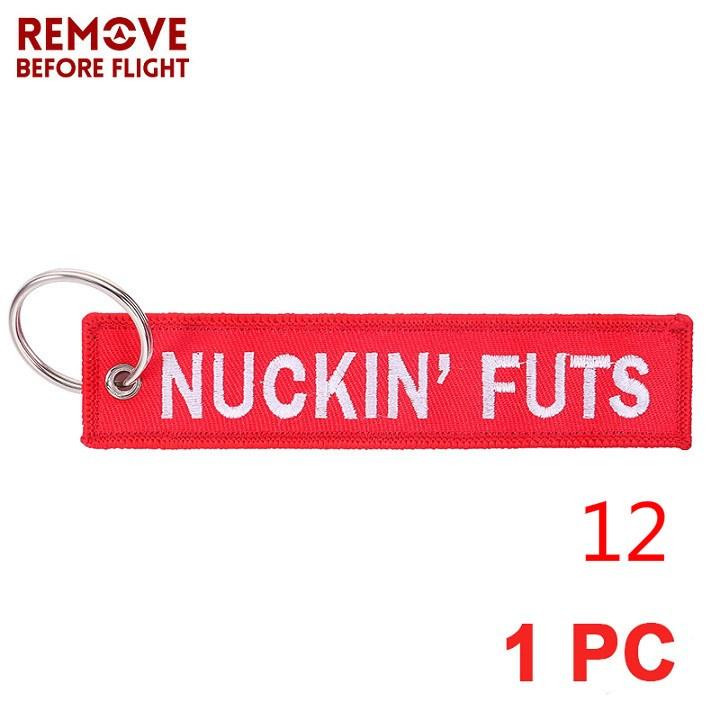 Remove Before Flight Red Car Keychain for Motorcycles Customized Key Chains Embroidery Key Fob Aviation Gifts