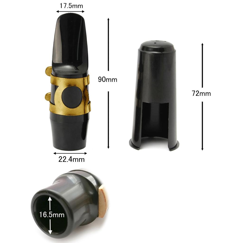Akindou E Flat Alto Saxophone Mouthpiece with 2 Reeds and 2 Mouth Cushions Jazz (Golden Ligature)