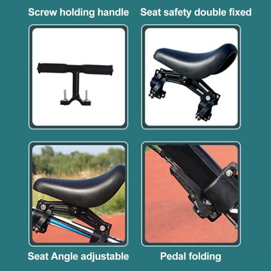 1 комплект детского велосипедного сиденья, устанавливаемого спереди, велосипедное сиденье, руль, педаль, съемное переднее сиденье для детского дорожного горного велосипеда, аксессуары для велосипеда
