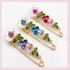 3 Colors Flower Enamel Brooch Elegant Pin Rhinestone Jewelry Women Cardigan Scarf Dress Clothes Simple Lapel Pin Accessories