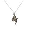 [P7887] - Silver 'Tinker Bell' Steel Designer Necklace - 23x11 Mm