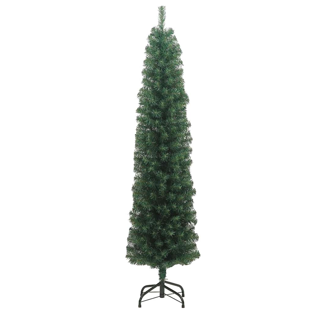 Artificial Slim Christmas Tree with Stand Green 180 cm PVC