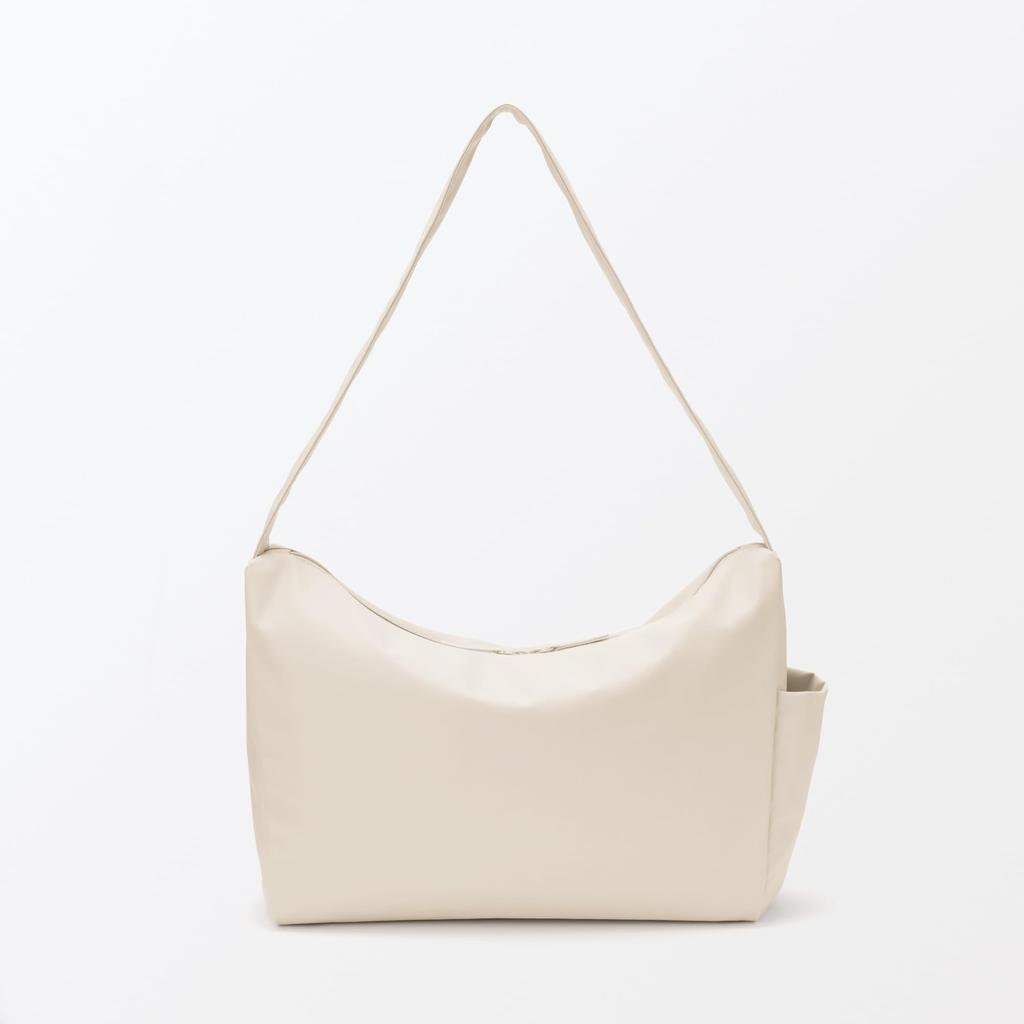 MUJI Square Shoulder Bag Made with Plant-Based Materials, Unisex, Adult, EFD02A4A, Off-White
