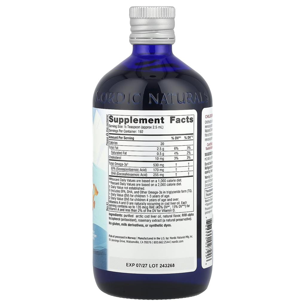 Nordic Naturals, DHA для детей от 1 до 6 лет, со вкусом клубники, 16 жидких унций (473 мл)