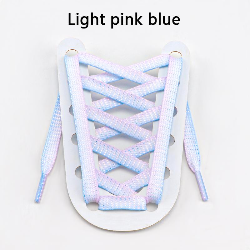 Flat Shoelaces for Sneakers Metallic Shiny Silver Shoe Laces Colorful Bright Silk Shoelace Gradient Glitter Women Shoestrings