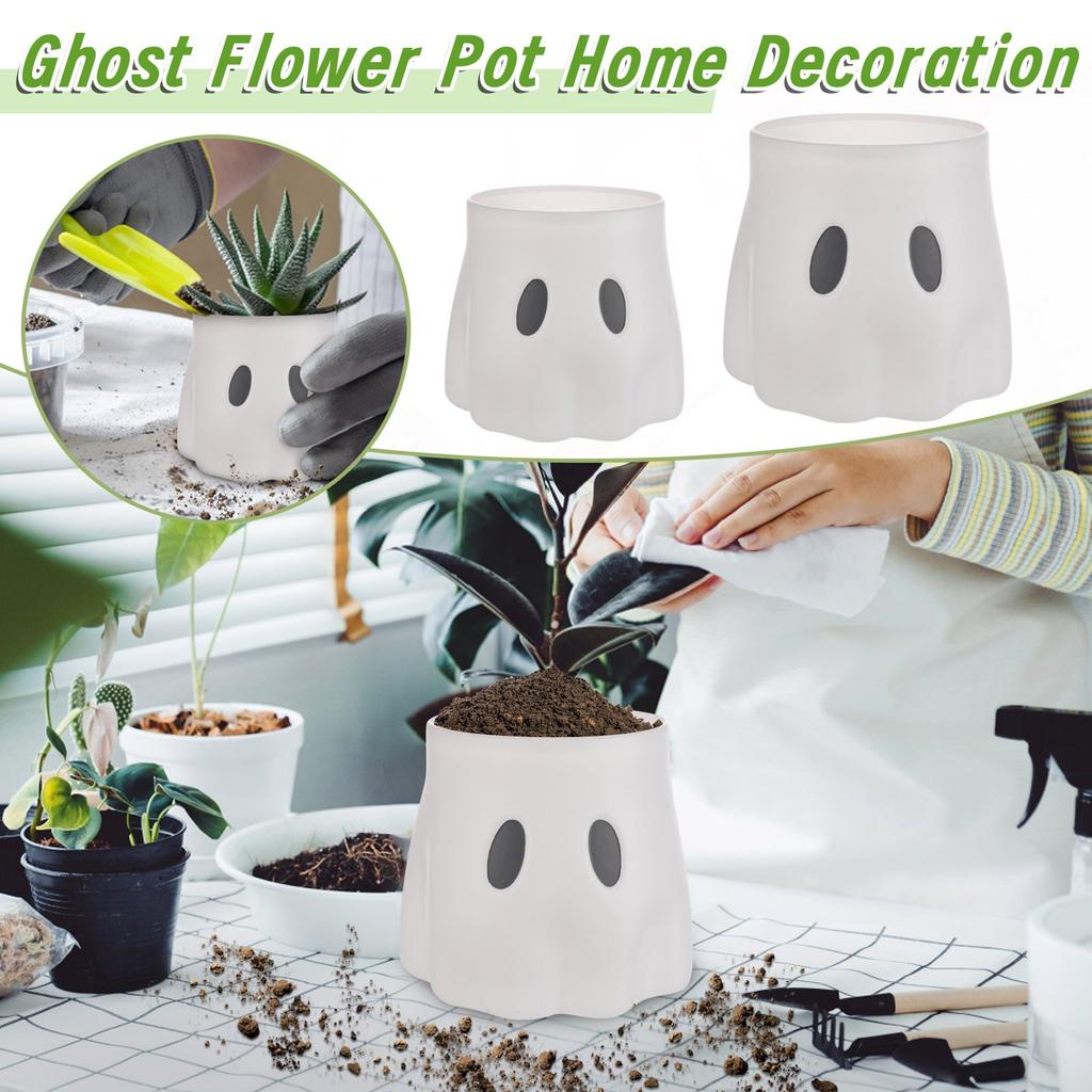 Halloween Ghost Planter Home Decoration Ghost Bucket Decor Planter