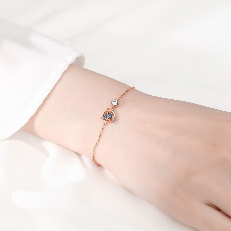 S925 Dream Universe Planet браслет для женщин креативный синий стеклянный кристалл Isn интернет-подарок знаменитости ювелирные изделия