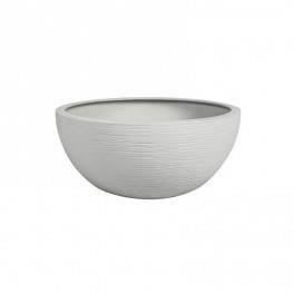 Pot vasque Ø 30 cm - EDA - Graphit Up - 5,5 L - Intérieur/ Extérieur - Décor Graphique - Ø 29,5 x H. 12 cm - Blanc Cérusé