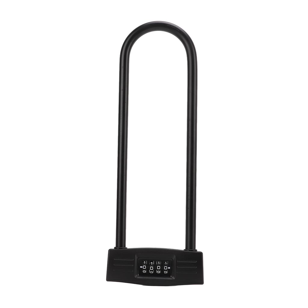 Lengthen 4 Digit Combination U Lock Anti Theft Long Shackle Resettable Padlock for Bicycle Motorcycle Electric Scooter