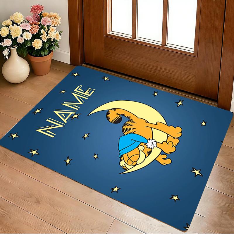 Personalized Name Garfield's Name Living Room Non-Slip Area Rug Soft Carpet for Bedroom Playroom Sofa Office Home Decor Doormat