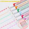 Double Head Flower-shaped Curve Line Curve Highlighter Pen Markers Pen Multiple Shapes Integrated