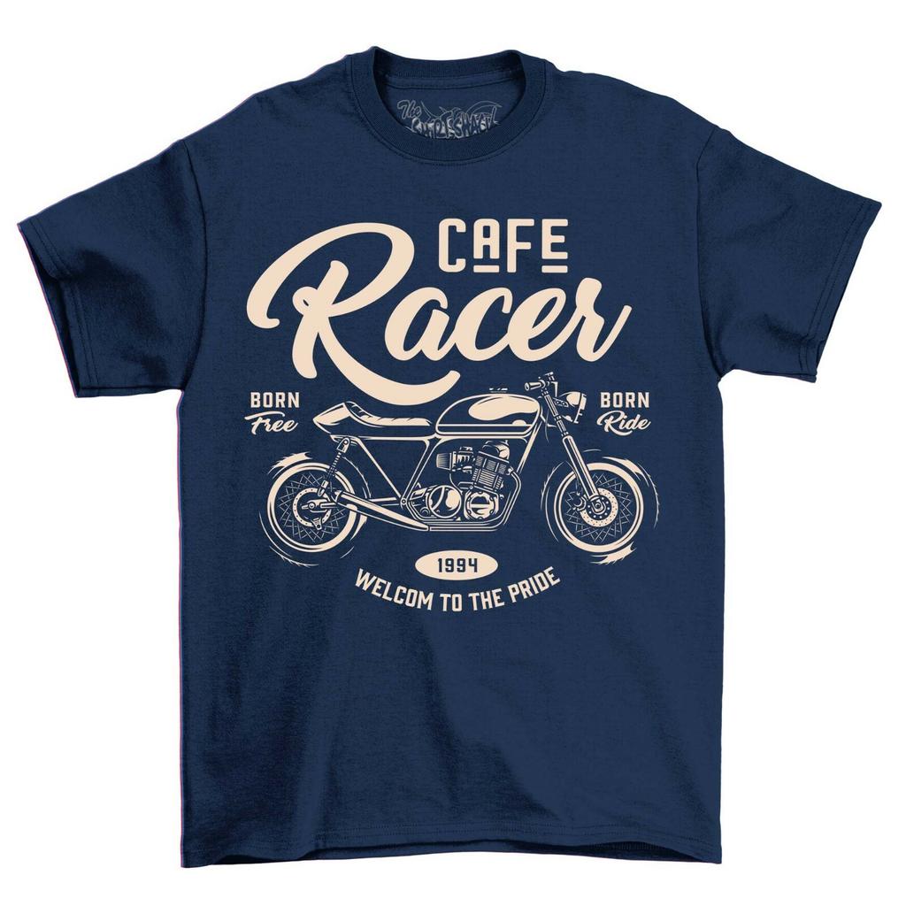 Мужская футболка Café Racer Мотоциклетная футболка Мужские Женские Футболки Топ Born Free Взрослые Винтажная Футболка для Мотоцикла