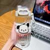 Cartoon Portable High-Capacity Glass Straw Bottle
