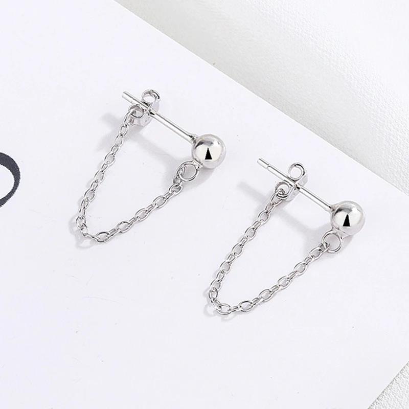 2025 New Stainless Steel Chain Stud Earrings Hypoallergenic Light Luxury Jewelry for Women and Man for Daily Party