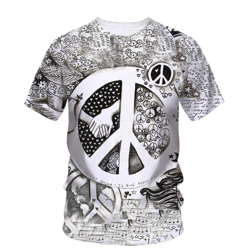 Летняя новая модная графическая футболка с нейтральным трендом, креативная цветная напечатанная повседневная футболка с круглым вырезом и коротким рукавом