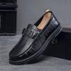 Мужская обувь весна 2025 новые дышащие однопедальные ленивые туфли мужские трендовые британские мужские повседневные кожаные туфли мужские