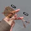 Dust-Proof, Color-Changing Glasses for Women and Men - Light Cold Tea-Colored Frame, Suitable for Big Faces, Trendy Design.