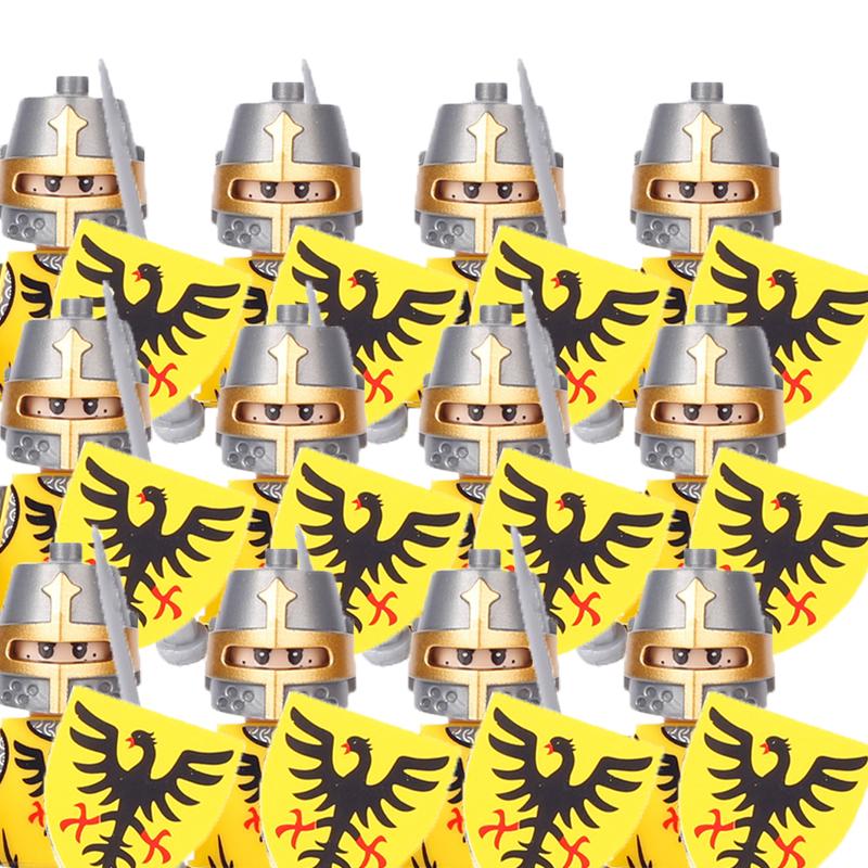 Совместимые MOC Средневековые Строительные Блоки Персонажи Солдаты Рыцари Драконов Черный Лев Орел Игрушка Подарок Кирпичики Фермер Солдат X048