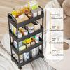 Rolling Utility Cart Storage Rack with 360-Degree Swivel Wheels Multi-Tier Shelves Design Easy Assembly Multifunctional Storage Trolley