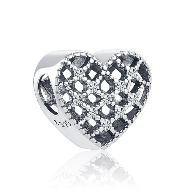 New 925 Silver Heart Shape Love Family Flower Rainbow Diy Fine Beads Fit Original Pendant Charms Silver 925 Bracelet Jewelry